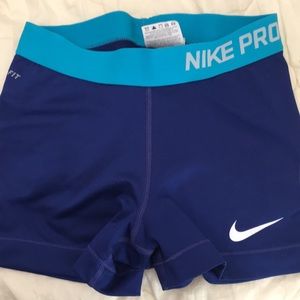 Blue Nike Compression shorts S